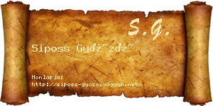 Siposs Győző névjegykártya